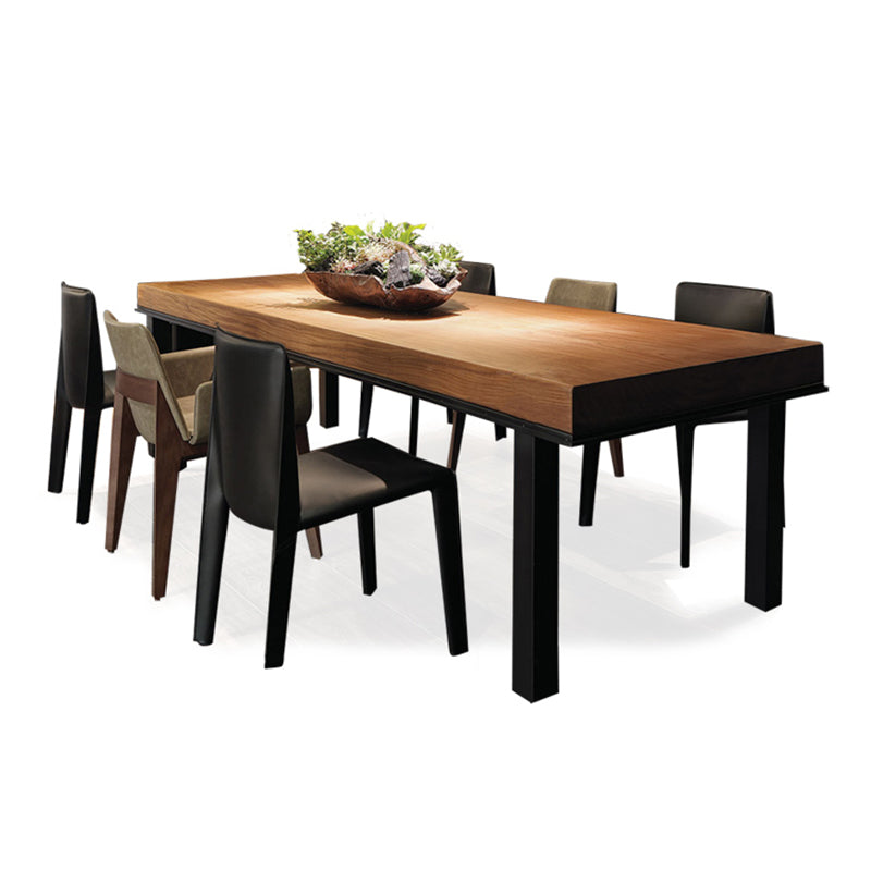 Industrial Wind Solid Wood Rectangular Dining Table for Cafe and Bar Without Chairs Clearhalo 'Dining Tables & Seating' 'Dining Tables' 'dining_table' 'furn' 'furn_dining_table' 'Furniture' 'Kitchen & Dining Furniture' 7635869