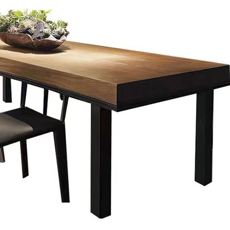 Industrial Wind Solid Wood Rectangular Dining Table for Cafe and Bar Clearhalo 'Dining Tables & Seating' 'Dining Tables' 'dining_table' 'furn' 'furn_dining_table' 'Furniture' 'Kitchen & Dining Furniture' 7635870