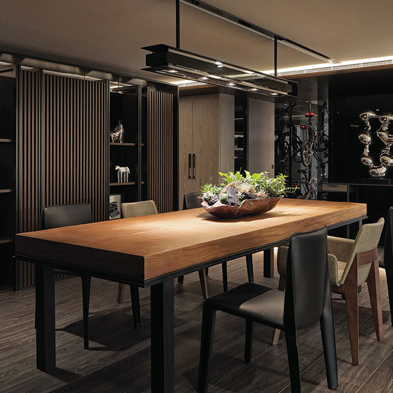 Industrial Wind Solid Wood Rectangular Dining Table for Cafe and Bar Clearhalo 'Dining Tables & Seating' 'Dining Tables' 'dining_table' 'furn' 'furn_dining_table' 'Furniture' 'Kitchen & Dining Furniture' 7635872