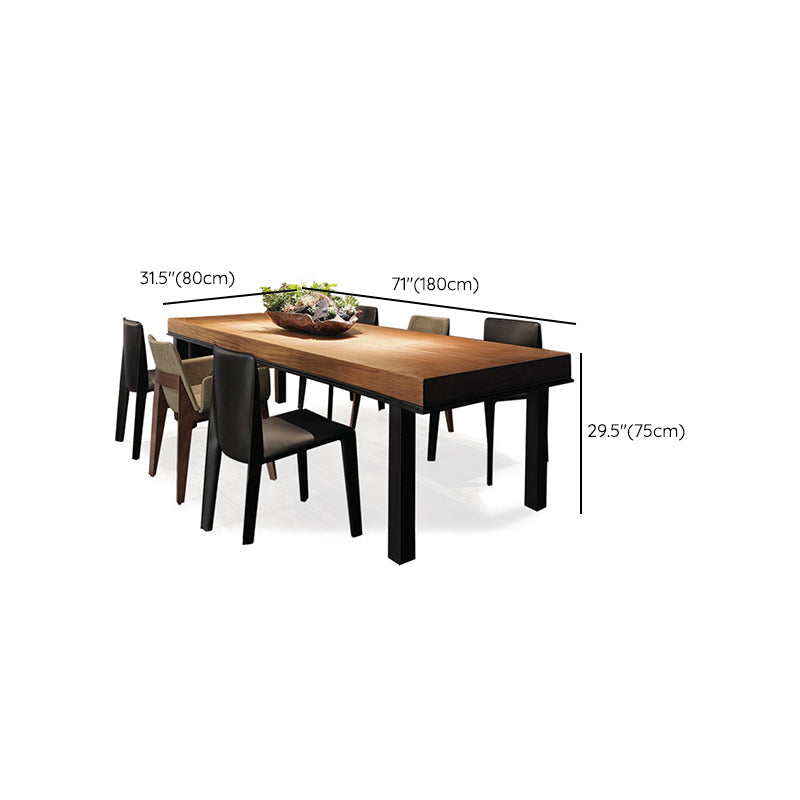 Industrial Wind Solid Wood Rectangular Dining Table for Cafe and Bar Clearhalo 'Dining Tables & Seating' 'Dining Tables' 'dining_table' 'furn' 'furn_dining_table' 'Furniture' 'Kitchen & Dining Furniture' 7635877