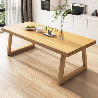 Moderne massief houten rechthoekige eettafel voor eetkamer en eetbar