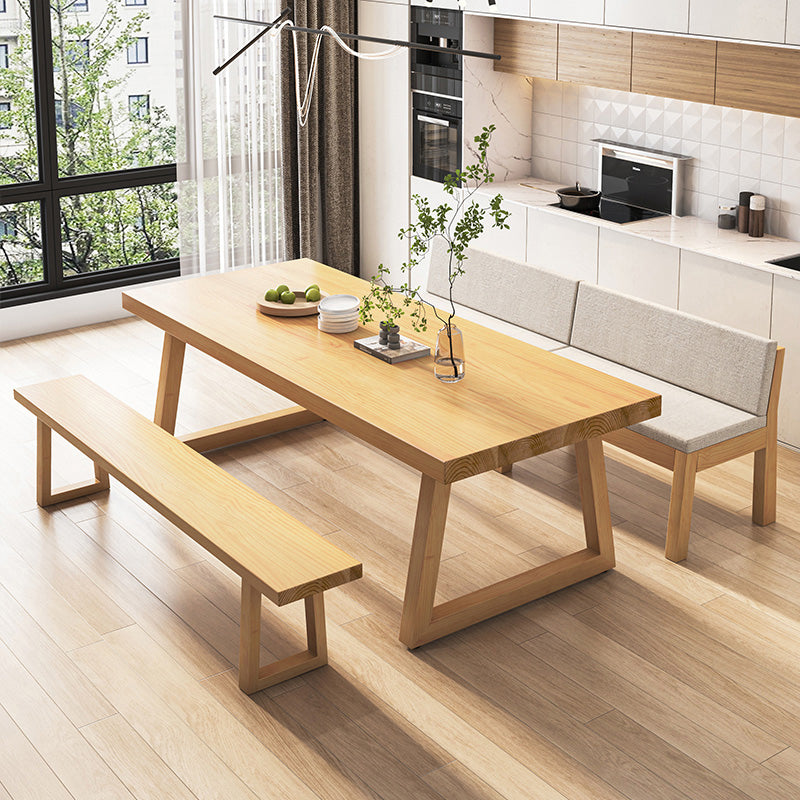Moderne massief houten rechthoekige eettafel voor eetkamer en eetbar