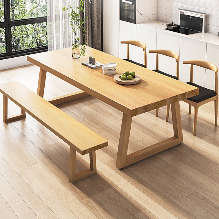 Moderne massief houten rechthoekige eettafel voor eetkamer en eetbar