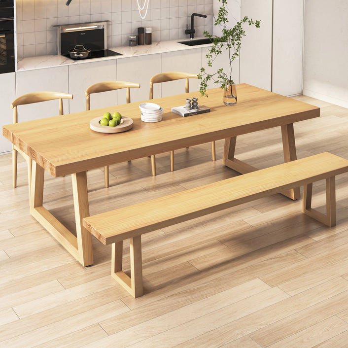 Moderne massief houten rechthoekige eettafel voor eetkamer en eetbar