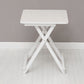 Modern Folding Wood Top Dining Table with Metal Leg for Living Room White 18"L x 18"W x 22"H Without Chairs Clearhalo 'Dining Tables & Seating' 'Dining Tables' 'dining_table' 'furn' 'furn_dining_table' 'Furniture' 'Kitchen & Dining Furniture' 7635895