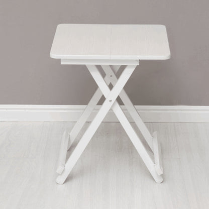 Modern Folding Wood Top Dining Table with Metal Leg for Living Room White 18"L x 18"W x 22"H Without Chairs