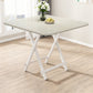 Modern Folding Wood Top Dining Table with Metal Leg for Living Room White Without Chairs Clearhalo 'Dining Tables & Seating' 'Dining Tables' 'dining_table' 'furn' 'furn_dining_table' 'Furniture' 'Kitchen & Dining Furniture' 7635898
