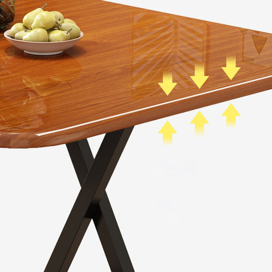 Modern Folding Wood Top Dining Table with Metal Leg for Living Room Clearhalo 'Dining Tables & Seating' 'Dining Tables' 'dining_table' 'furn' 'furn_dining_table' 'Furniture' 'Kitchen & Dining Furniture' 7635905