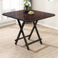 Modern Folding Wood Top Dining Table with Metal Leg for Living Room Black Walnut Without Chairs Clearhalo 'Dining Tables & Seating' 'Dining Tables' 'dining_table' 'furn' 'furn_dining_table' 'Furniture' 'Kitchen & Dining Furniture' 7635910