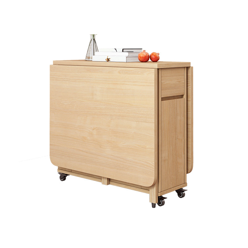 Modern Dining Table Foldable Rectangle Tabletop with Wood Base Wood Natural 55"L x 31"W x 29"H Clearhalo 'Dining Tables & Seating' 'Dining Tables' 'dining_table' 'furn' 'furn_dining_table' 'Furniture' 'Kitchen & Dining Furniture' 7635922