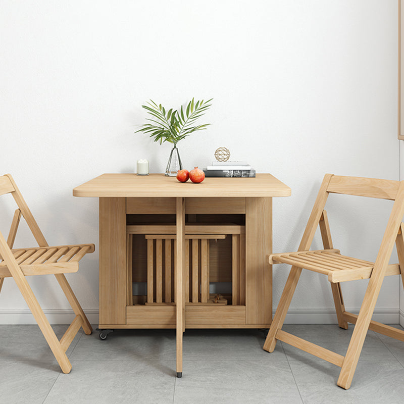 Modern Dining Table Foldable Rectangle Tabletop with Wood Base Clearhalo 'Dining Tables & Seating' 'Dining Tables' 'dining_table' 'furn' 'furn_dining_table' 'Furniture' 'Kitchen & Dining Furniture' 7635925