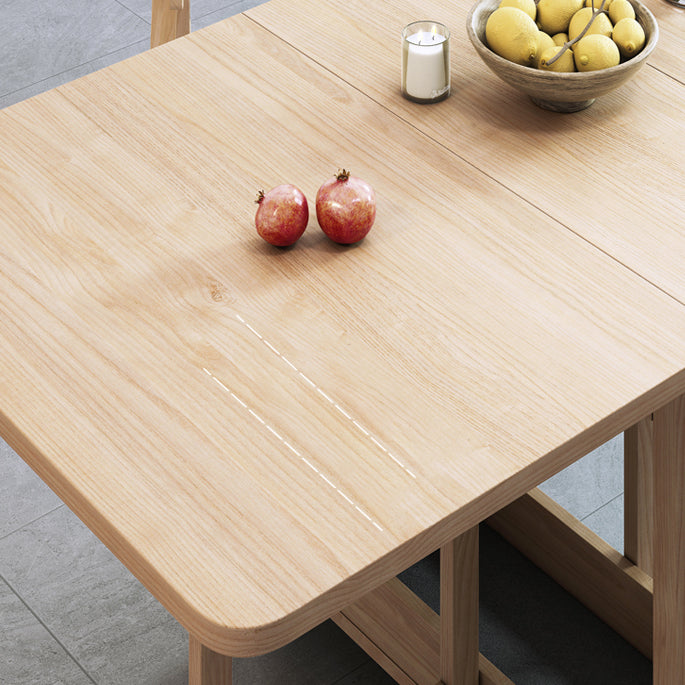 Modern Dining Table Foldable Rectangle Tabletop with Wood Base Clearhalo 'Dining Tables & Seating' 'Dining Tables' 'dining_table' 'furn' 'furn_dining_table' 'Furniture' 'Kitchen & Dining Furniture' 7635931
