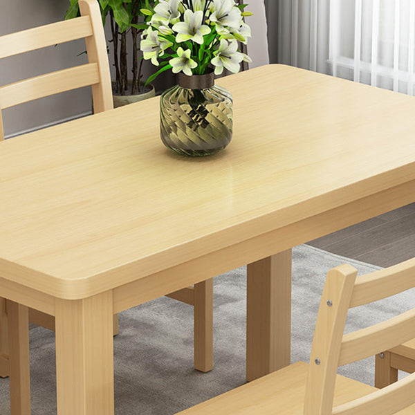 Contemporary Solid Wood Rectangular Dining Table with 4 Legs Clearhalo 'Dining Tables & Seating' 'Dining Tables' 'dining_table' 'furn' 'furn_dining_table' 'Furniture' 'Kitchen & Dining Furniture' 7635942