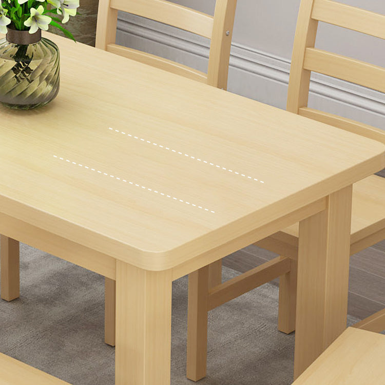 Contemporary Solid Wood Rectangular Dining Table with 4 Legs Clearhalo 'Dining Tables & Seating' 'Dining Tables' 'dining_table' 'furn' 'furn_dining_table' 'Furniture' 'Kitchen & Dining Furniture' 7635944