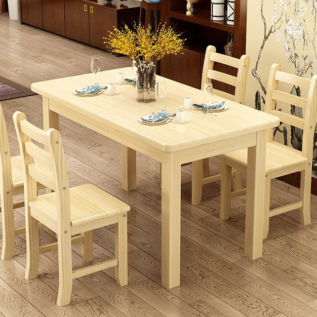 Contemporary Solid Wood Rectangular Dining Table with 4 Legs Clearhalo 'Dining Tables & Seating' 'Dining Tables' 'dining_table' 'furn' 'furn_dining_table' 'Furniture' 'Kitchen & Dining Furniture' 7635946