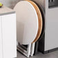 Table à manger pliante moderne, plateau en bois avec base en métal pour la maison