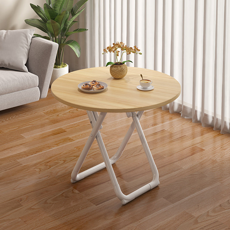 Table à manger pliante moderne, plateau en bois avec base en métal pour la maison