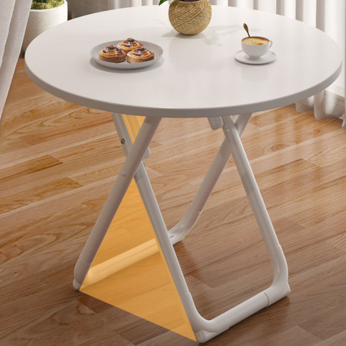Table à manger pliante moderne, plateau en bois avec base en métal pour la maison