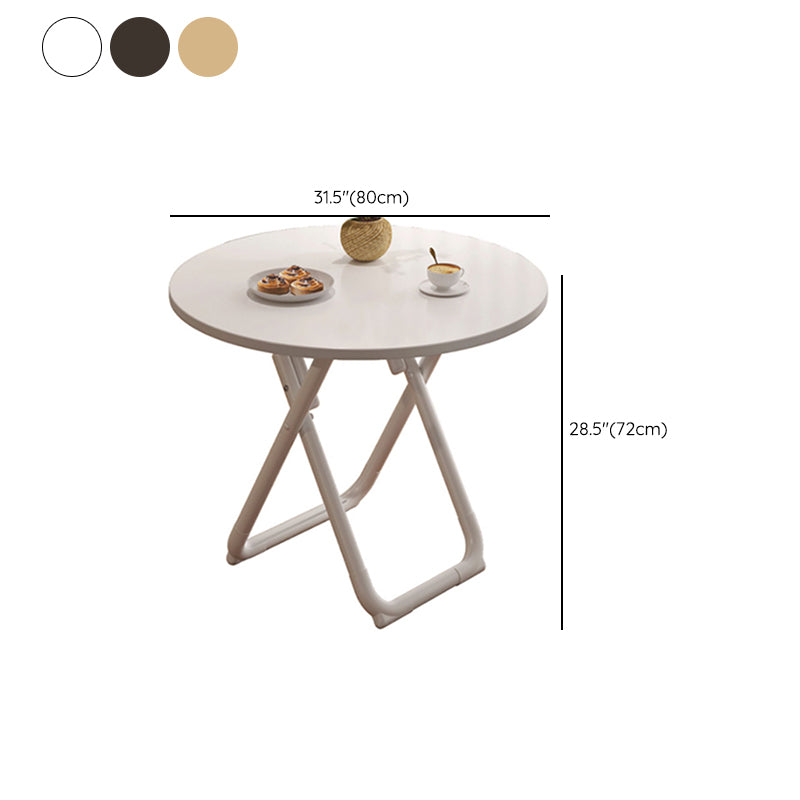 Table à manger pliante moderne, plateau en bois avec base en métal pour la maison