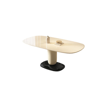 1/4/5 pièces de mobilier de salle à manger piédestal en bois ovale blanc ensemble pour la maison