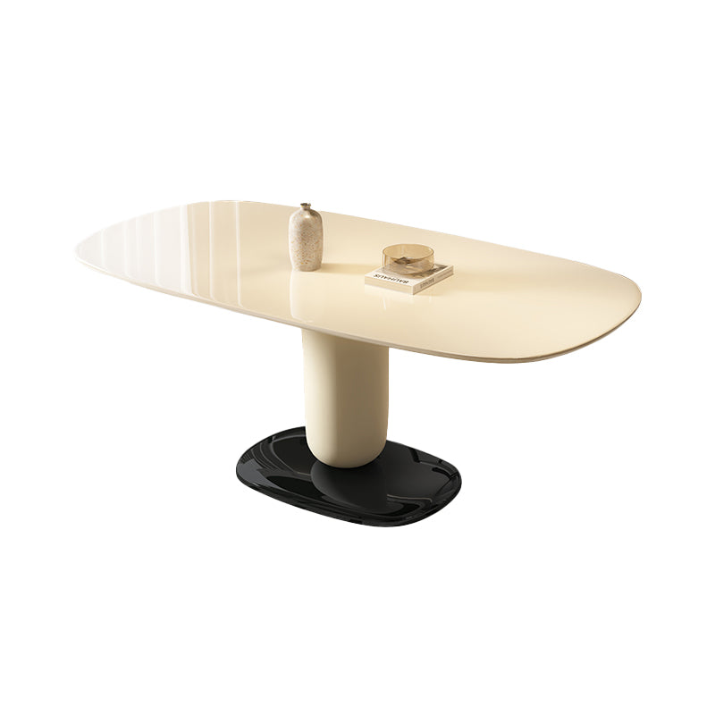 1/4/5 pièces de mobilier de salle à manger piédestal en bois ovale blanc ensemble pour la maison