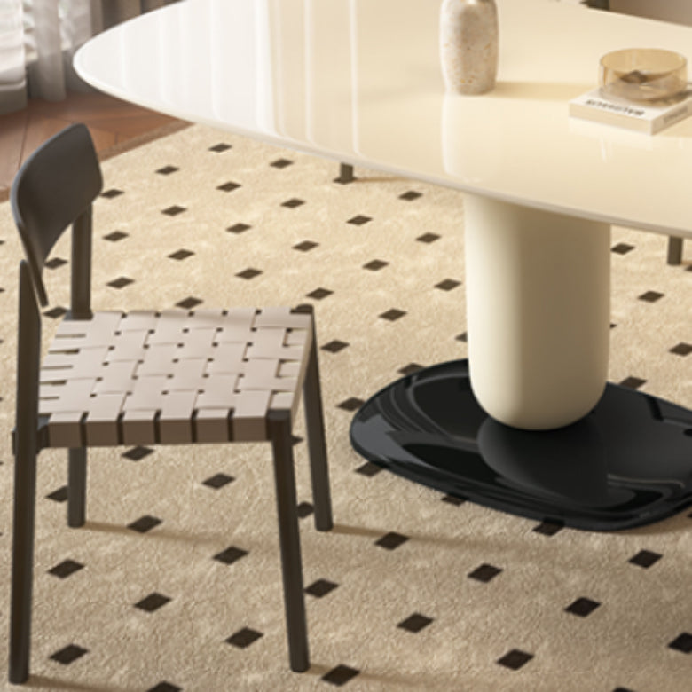 1/4/5 Pieces White Oval Wooden Pedestal Dining Furniture Set for Home