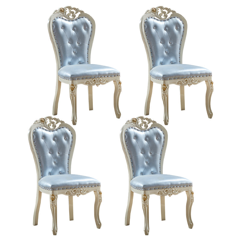 Indoor Dining Arm Chair Wood Frame Upholstered Dining Chair for Dining Room Sky Blue 4 Piece Set Clearhalo 'Dining Chairs' 'Dining Tables & Seating' 'dining_chair' 'furn' 'furn_dining_chair' 'Furniture' 'Kitchen & Dining Furniture' 7636074