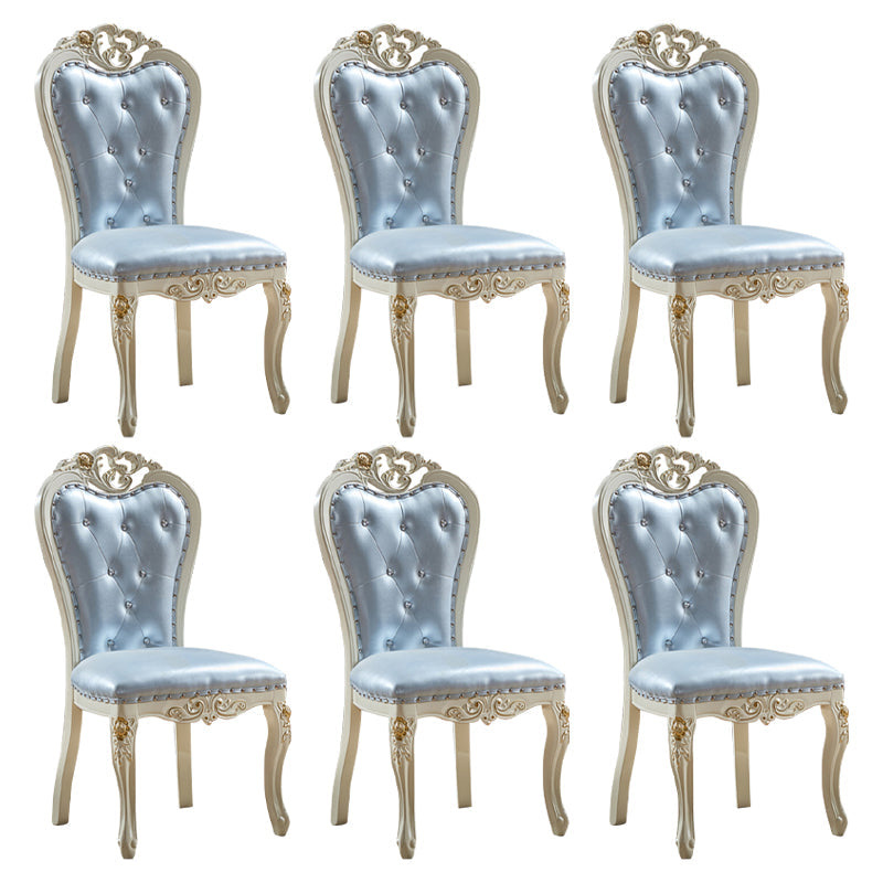 Indoor Dining Arm Chair Wood Frame Upholstered Dining Chair for Dining Room Sky Blue 6 Piece Set Clearhalo 'Dining Chairs' 'Dining Tables & Seating' 'dining_chair' 'furn' 'furn_dining_chair' 'Furniture' 'Kitchen & Dining Furniture' 7636076