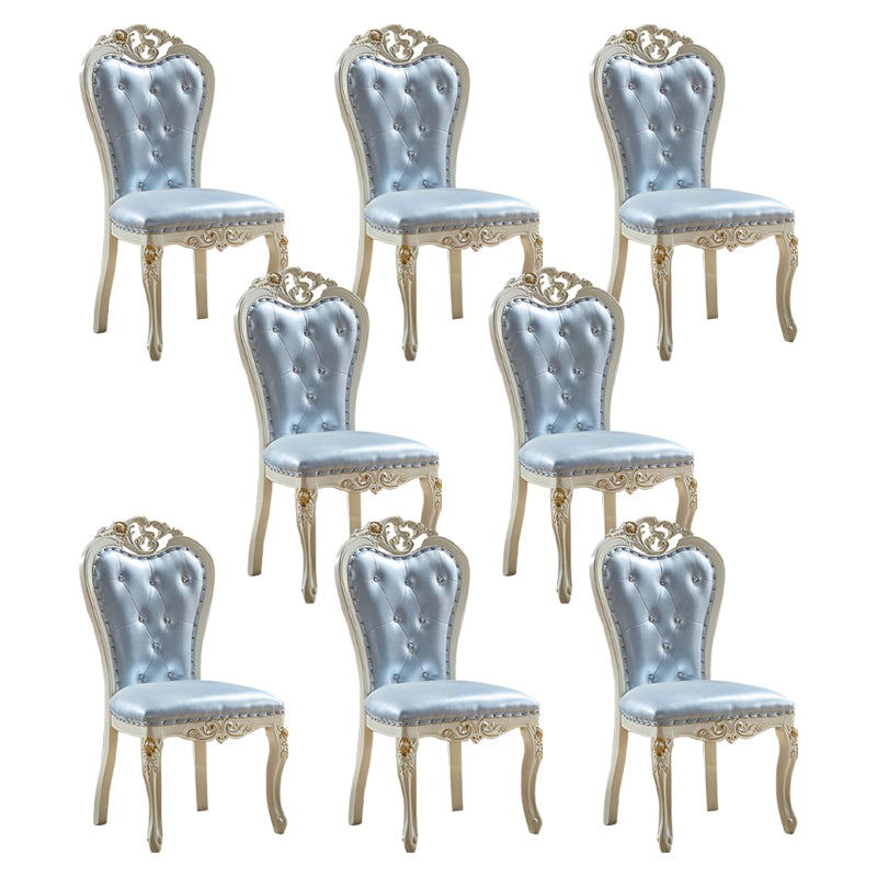 Indoor Dining Arm Chair Wood Frame Upholstered Dining Chair for Dining Room Sky Blue 8 Piece Set Clearhalo 'Dining Chairs' 'Dining Tables & Seating' 'dining_chair' 'furn' 'furn_dining_chair' 'Furniture' 'Kitchen & Dining Furniture' 7636078