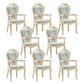 Indoor Dining Arm Chair Wood Frame Upholstered Dining Chair for Dining Room Blue-White 8 Piece Set Clearhalo 'Dining Chairs' 'Dining Tables & Seating' 'dining_chair' 'furn' 'furn_dining_chair' 'Furniture' 'Kitchen & Dining Furniture' 7636092
