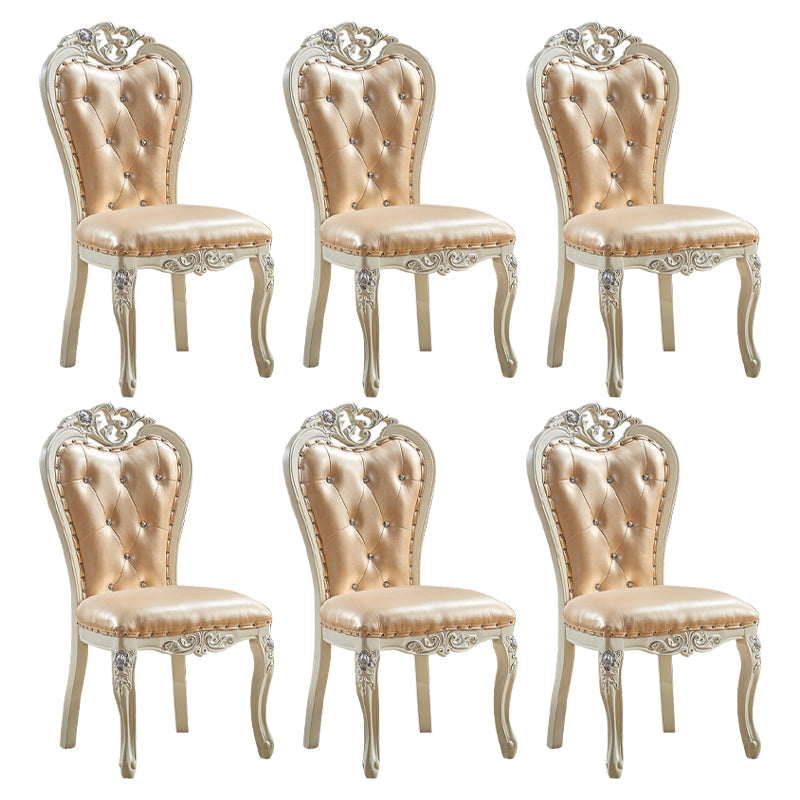 Indoor Dining Arm Chair Wood Frame Upholstered Dining Chair for Dining Room Ginger 6 Piece Set Clearhalo 'Dining Chairs' 'Dining Tables & Seating' 'dining_chair' 'furn' 'furn_dining_chair' 'Furniture' 'Kitchen & Dining Furniture' 7636095