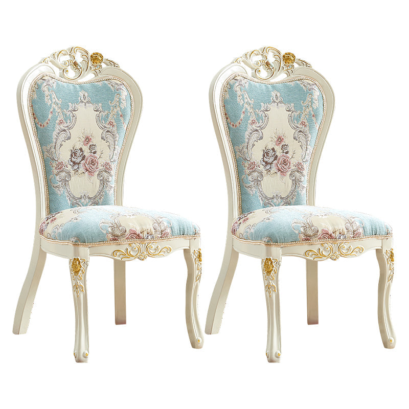 Indoor Dining Arm Chair Wood Frame Upholstered Dining Chair for Dining Room Peacock Blue 2 Piece Set Clearhalo 'Dining Chairs' 'Dining Tables & Seating' 'dining_chair' 'furn' 'furn_dining_chair' 'Furniture' 'Kitchen & Dining Furniture' 7636097