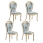 Indoor Dining Arm Chair Wood Frame Upholstered Dining Chair for Dining Room Sky Blue-White 4 Piece Set Clearhalo 'Dining Chairs' 'Dining Tables & Seating' 'dining_chair' 'furn' 'furn_dining_chair' 'Furniture' 'Kitchen & Dining Furniture' 7636102