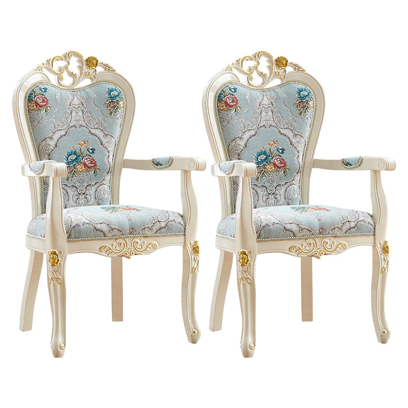 Indoor Dining Arm Chair Wood Frame Upholstered Dining Chair for Dining Room Bright Blue 2 Piece Set Clearhalo 'Dining Chairs' 'Dining Tables & Seating' 'dining_chair' 'furn' 'furn_dining_chair' 'Furniture' 'Kitchen & Dining Furniture' 7636105