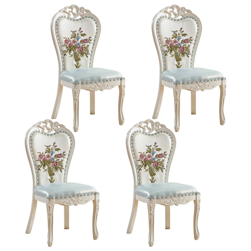 Indoor Dining Arm Chair Wood Frame Upholstered Dining Chair for Dining Room Purple Flower 4 Piece Set Clearhalo 'Dining Chairs' 'Dining Tables & Seating' 'dining_chair' 'furn' 'furn_dining_chair' 'Furniture' 'Kitchen & Dining Furniture' 7636113