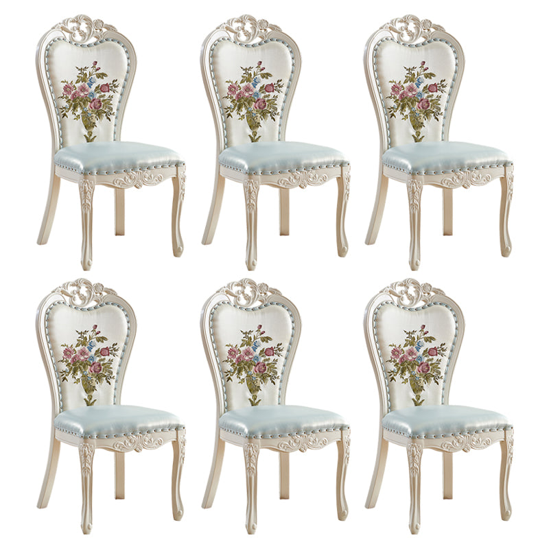 Indoor Dining Arm Chair Wood Frame Upholstered Dining Chair for Dining Room Purple Flower 6 Piece Set Clearhalo 'Dining Chairs' 'Dining Tables & Seating' 'dining_chair' 'furn' 'furn_dining_chair' 'Furniture' 'Kitchen & Dining Furniture' 7636114
