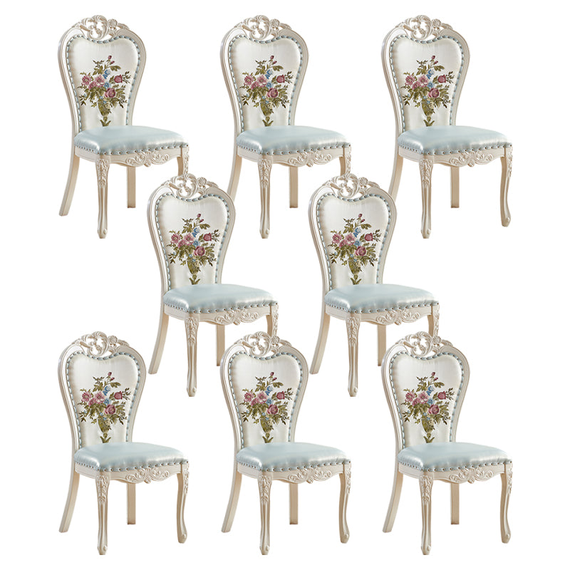 Indoor Dining Arm Chair Wood Frame Upholstered Dining Chair for Dining Room Purple Flower 8 Piece Set Clearhalo 'Dining Chairs' 'Dining Tables & Seating' 'dining_chair' 'furn' 'furn_dining_chair' 'Furniture' 'Kitchen & Dining Furniture' 7636117