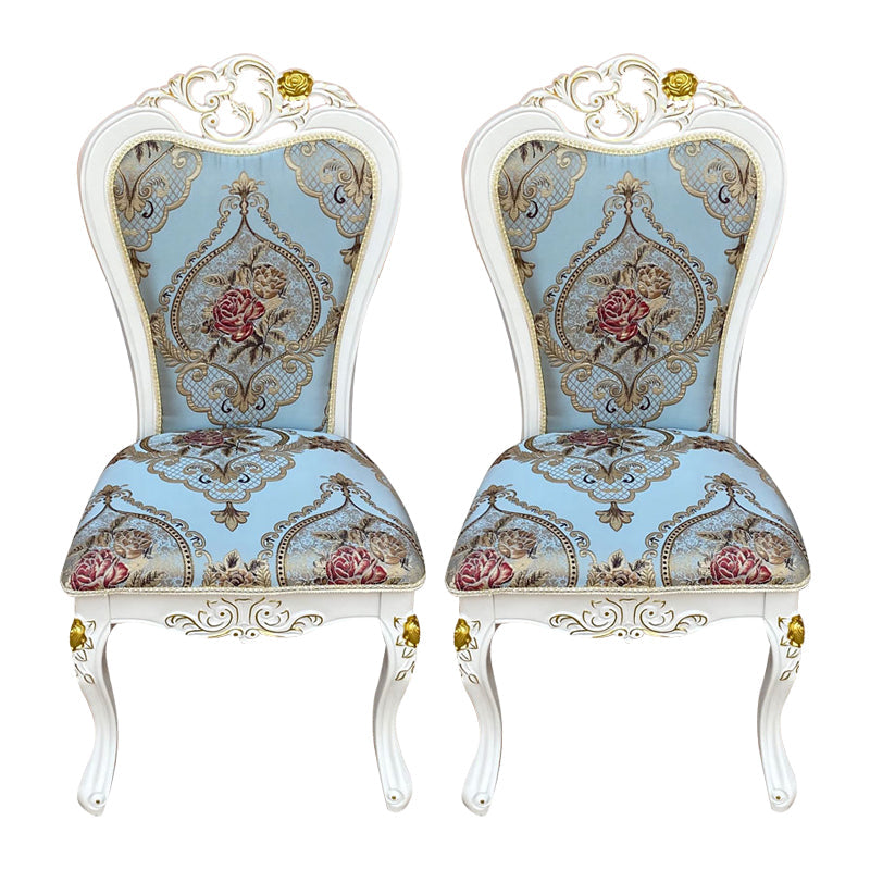 Indoor Dining Arm Chair Wood Frame Upholstered Dining Chair for Dining Room Gold Blue 2 Piece Set Clearhalo 'Dining Chairs' 'Dining Tables & Seating' 'dining_chair' 'furn' 'furn_dining_chair' 'Furniture' 'Kitchen & Dining Furniture' 7636125