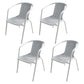 Modern Indoor-Outdoor Dining Arm Chair Steel Frame Stacking Arm Chair