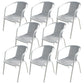 Modern Indoor-Outdoor Dining Arm Chair Steel Frame Stacking Arm Chair