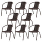 Modern Indoor-Outdoor Dining Arm Chair Steel Frame Stacking Arm Chair