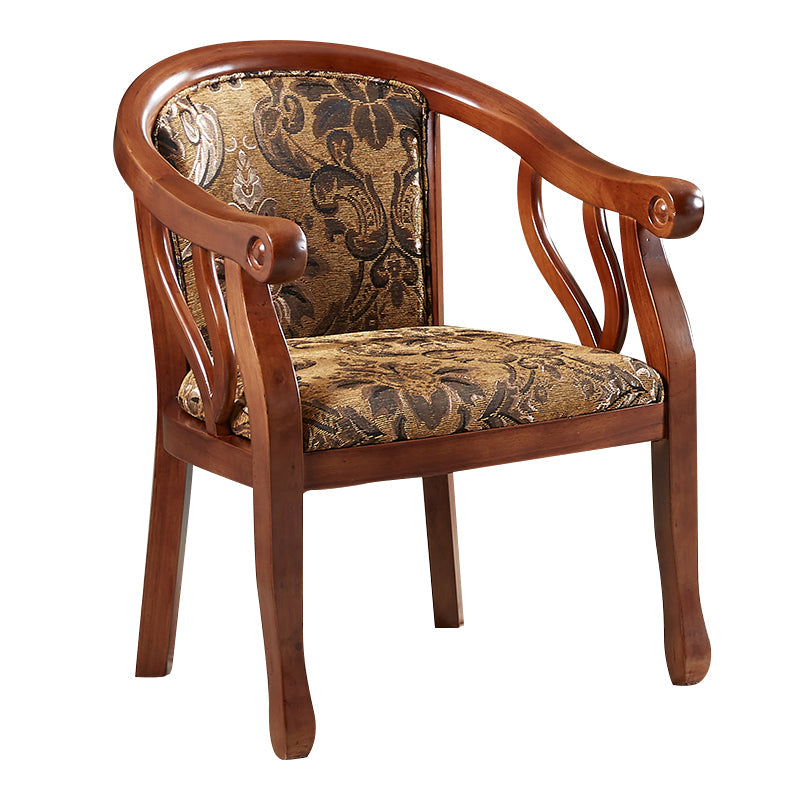 Traditioneller Essarmstuhl Holzrahmen Polsterarm Armstuhl