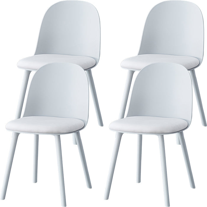 Sillas de comedor sin brazos modernas silla lateral de plástico para comedor