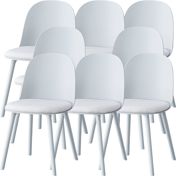 Sillas de comedor sin brazos modernas silla lateral de plástico para comedor