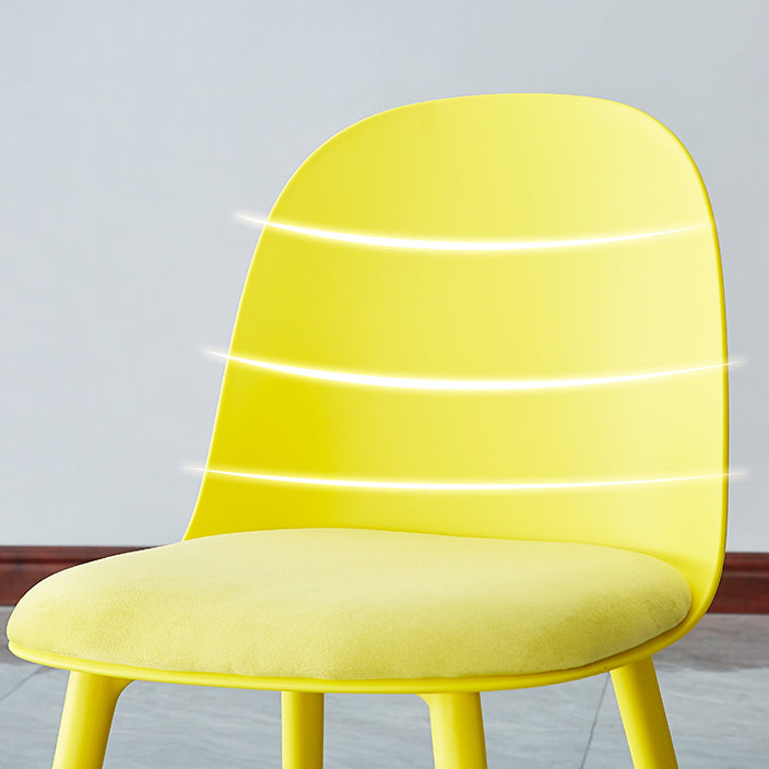 Sillas de comedor sin brazos modernas silla lateral de plástico para comedor