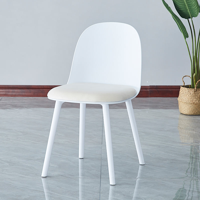 Sillas de comedor sin brazos modernas silla lateral de plástico para comedor