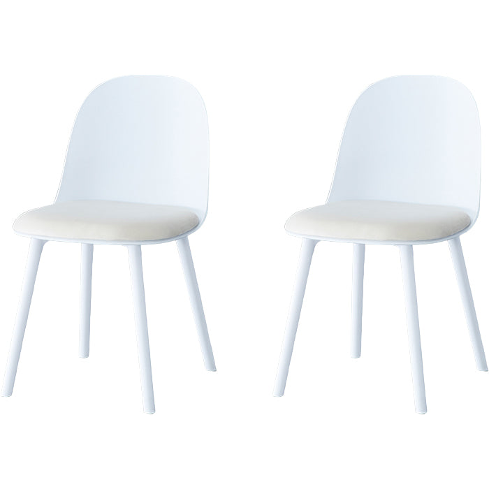 Sillas de comedor sin brazos modernas silla lateral de plástico para comedor