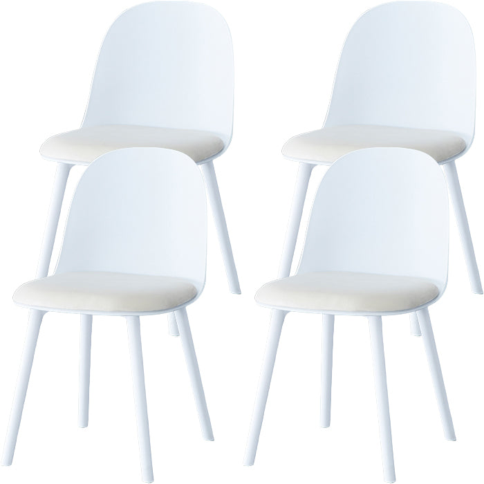 Sillas de comedor sin brazos modernas silla lateral de plástico para comedor