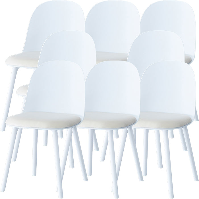 Sillas de comedor sin brazos modernas silla lateral de plástico para comedor