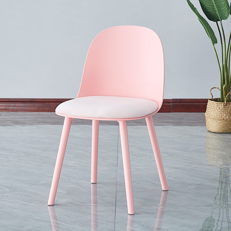 Sillas de comedor sin brazos modernas silla lateral de plástico para comedor
